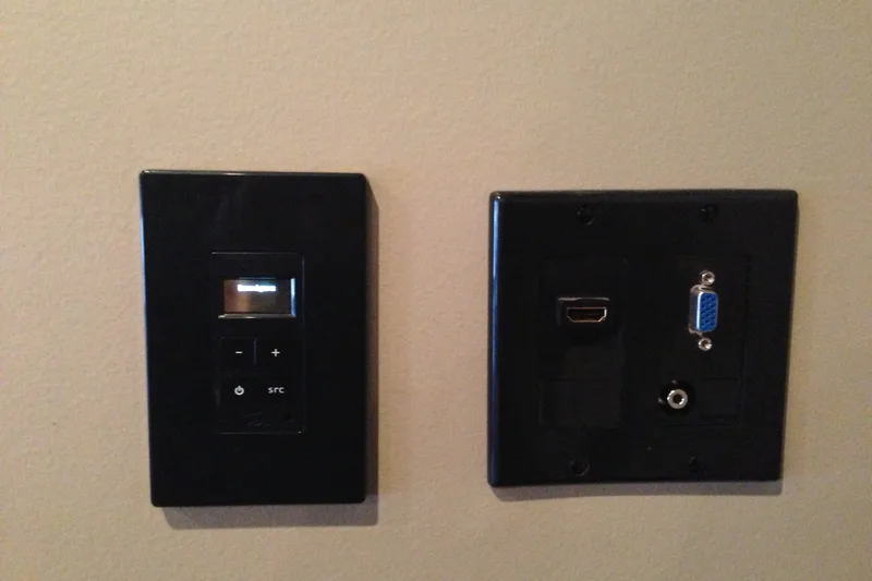Wall-mounted restaurant audio and video controls
